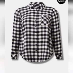 🆕️🖤 TORRID'S "LIZZIE" BRUSHED RAYON BUTTON DOWN LONG SLEEVE TOP 🖤